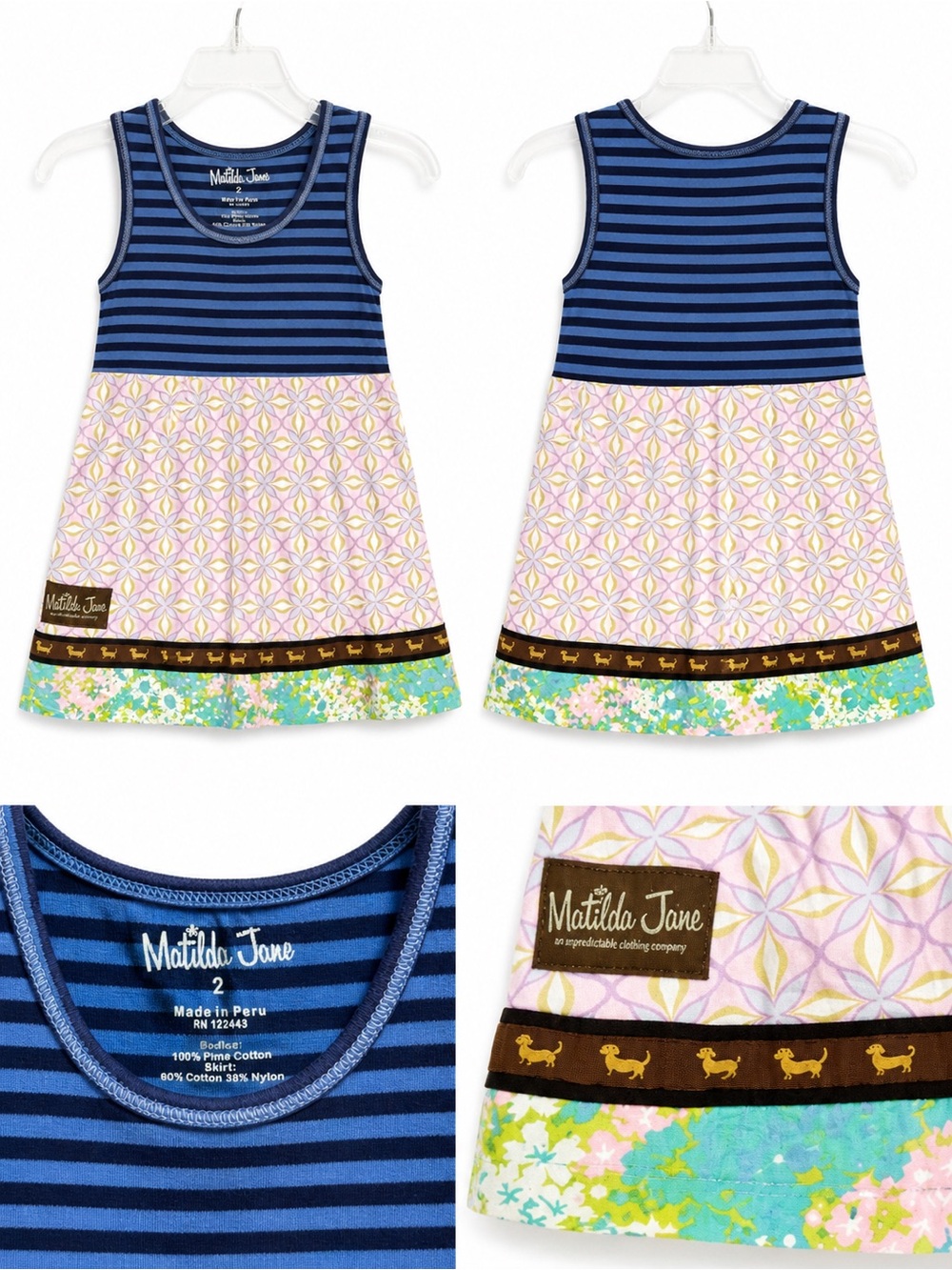 Matilda Jane Patchwork Tank Dress 💙  
Size 2